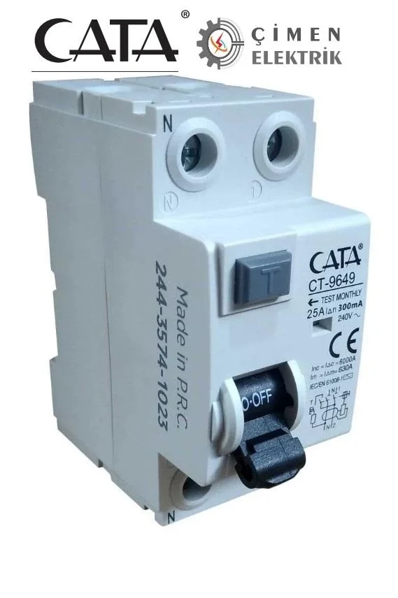 CATA CT 9649 2X25A 300Ma 6Ka Monofaze Kaçak Akım Rölesi