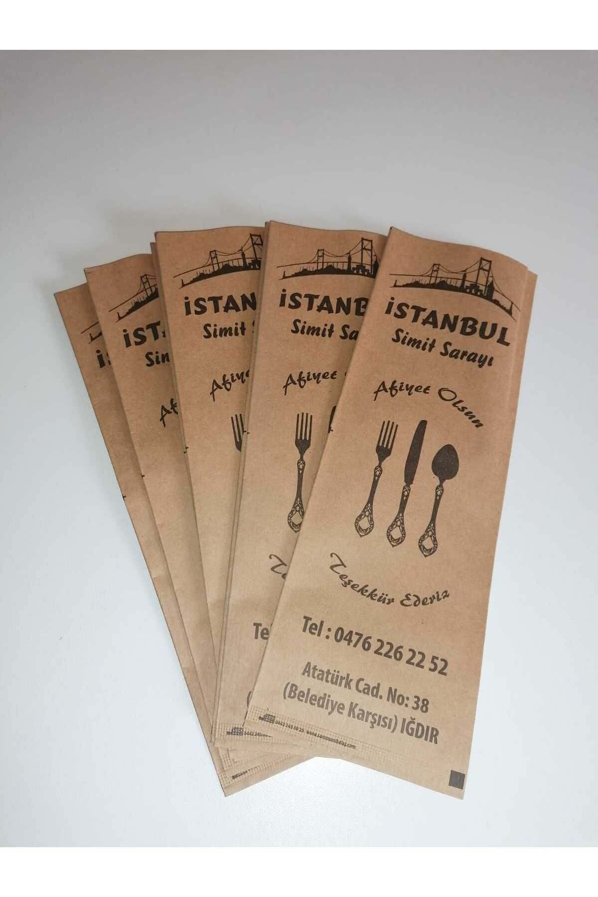 Sarem Ambalaj Çatal Bıçak Kılıfı 8X24 Cm Kuşe 5000 Adet (Tek Renk Özel Baskı)