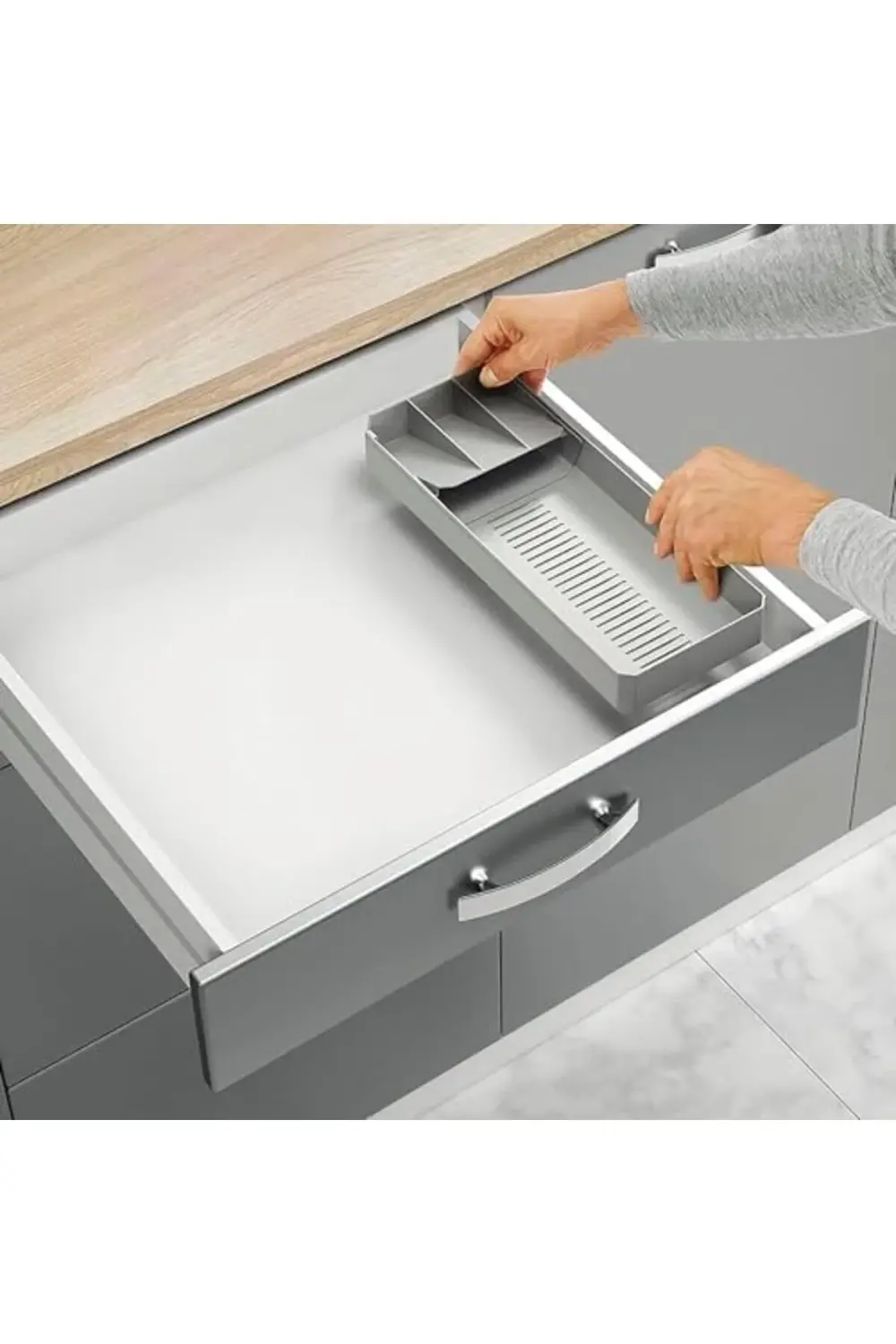 Çatal Bıçak Takımı Düzenleyici, Gri ve Siyah, 40-49 cm 395519