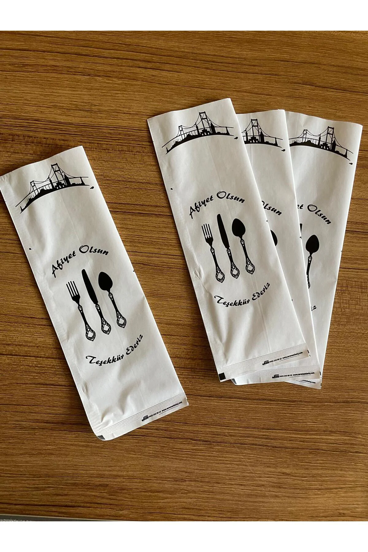 Çatal Kaşık Bıçak Kılıfı 8x24 Cm (2 RENK ÖZEL BASKILI) 2500 Adet