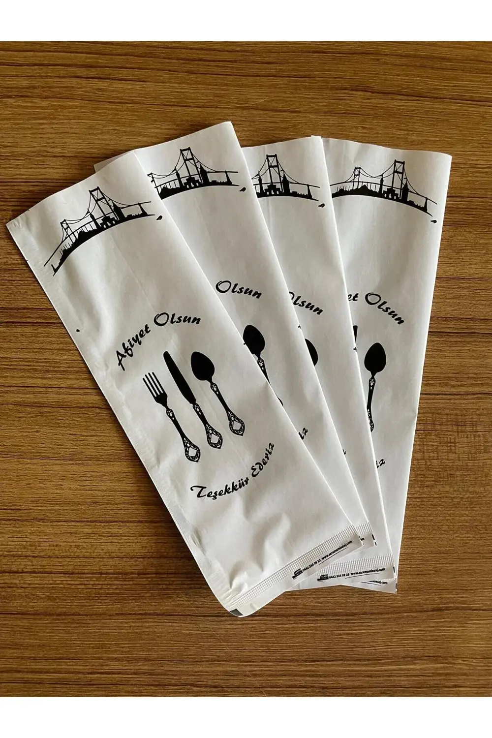 Çatal Kaşık Bıçak Kılıfı 8x24 Cm (2 RENK ÖZEL BASKILI) 2500 Adet