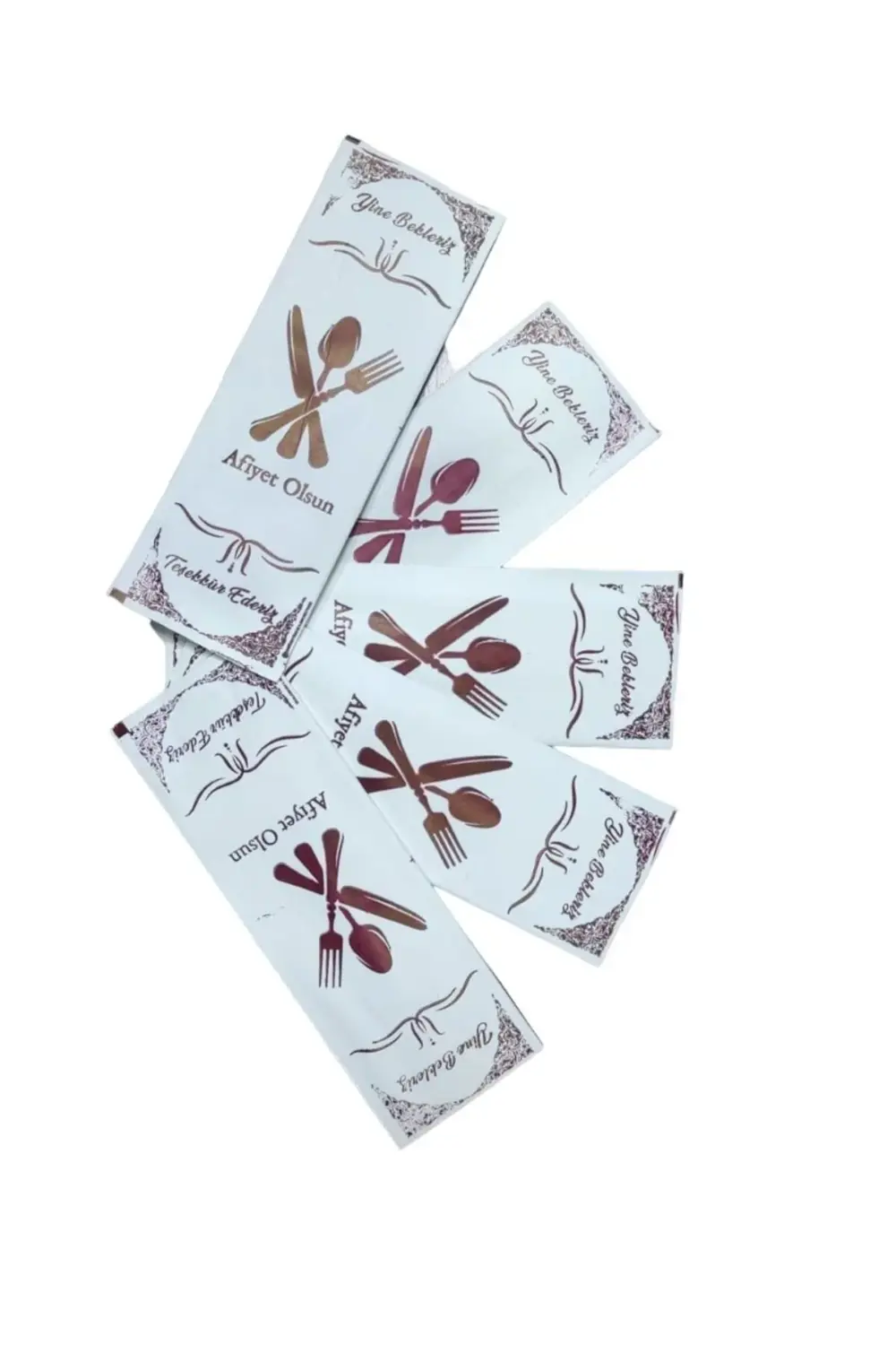 Çatal Kaşık Kılıfı Kuşe Kağıt Baskılı 8x24,5 cm 100 Adet