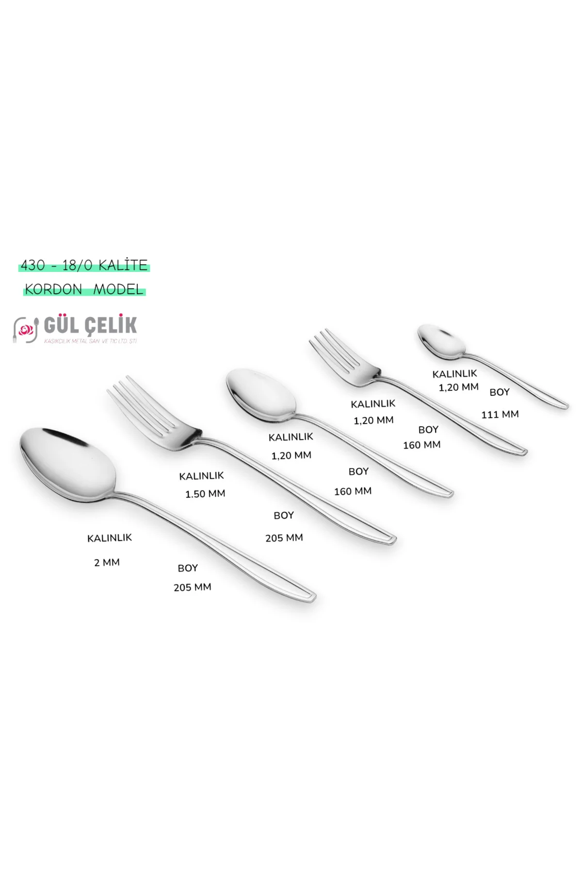 Çatal Kaşık Seti 30 Parça 6 Kişilik Kordon Model 18/0 Kalite Çatal Kaşık Seti 30 Parça 6 Kişilik Kordon Model 18/0 Kalite