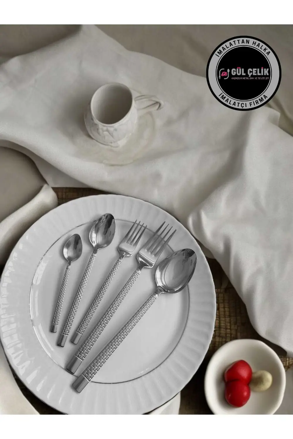 Çatal Kaşık Seti 30 Parça 6 Kişilik Taş Model 18,0 Kalite