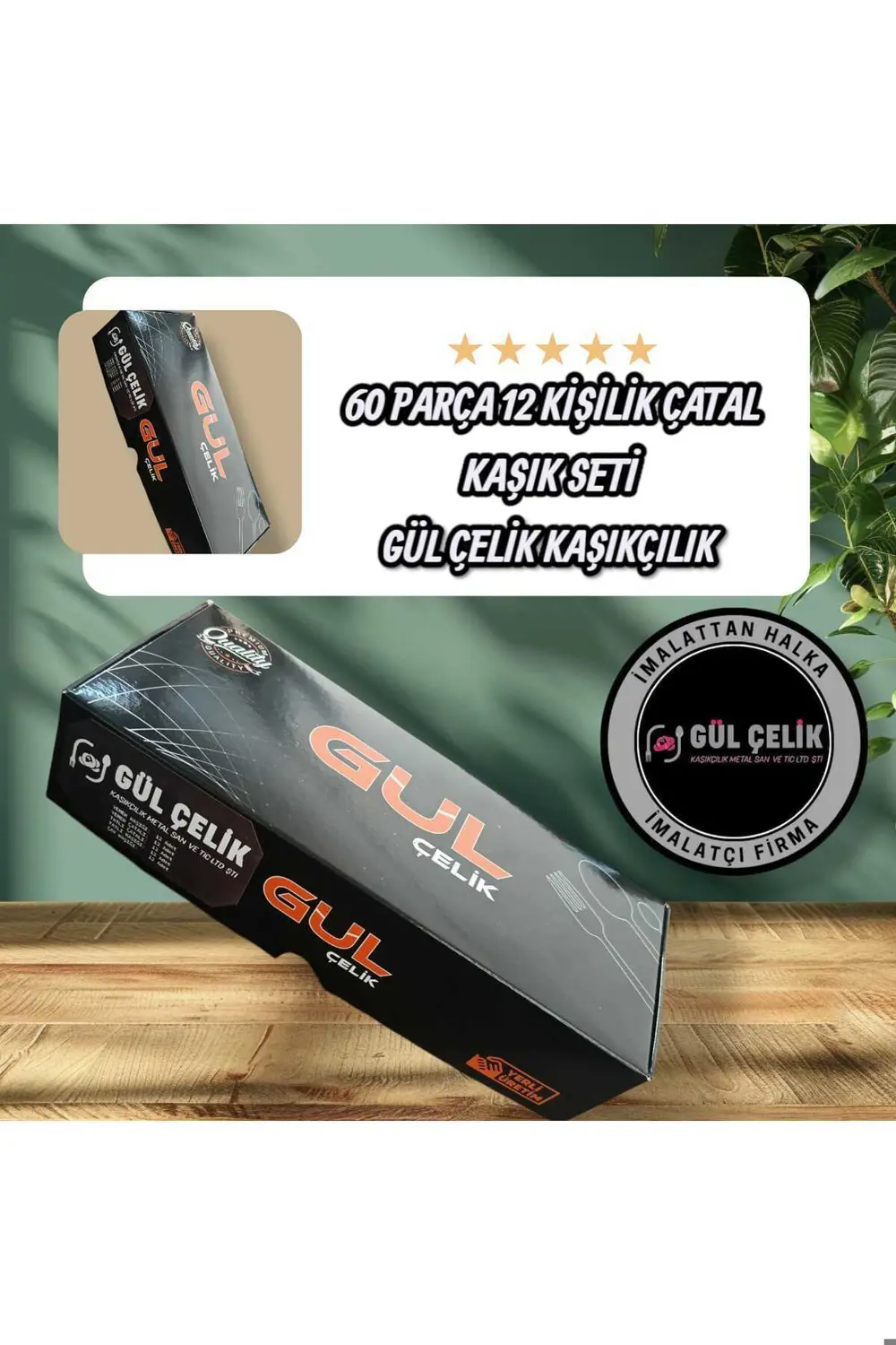 Çatal Kaşık Seti 60 Parça 12 Kişilik Taş Model 18,0 Kalite