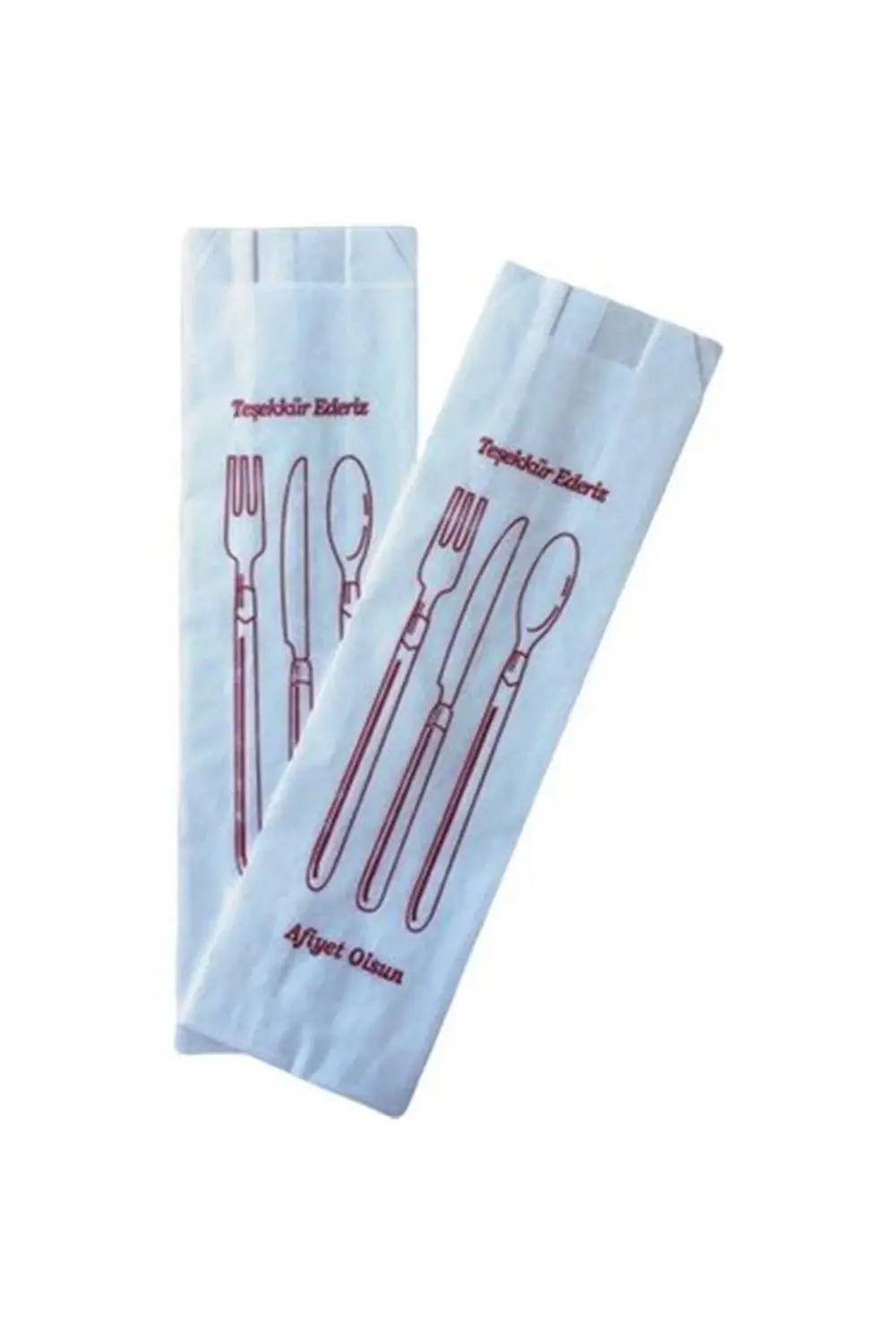 Çatal Kaşıklık Kese Kağıdı -Çatal Kaşık Bıçak Baskılı 10kg