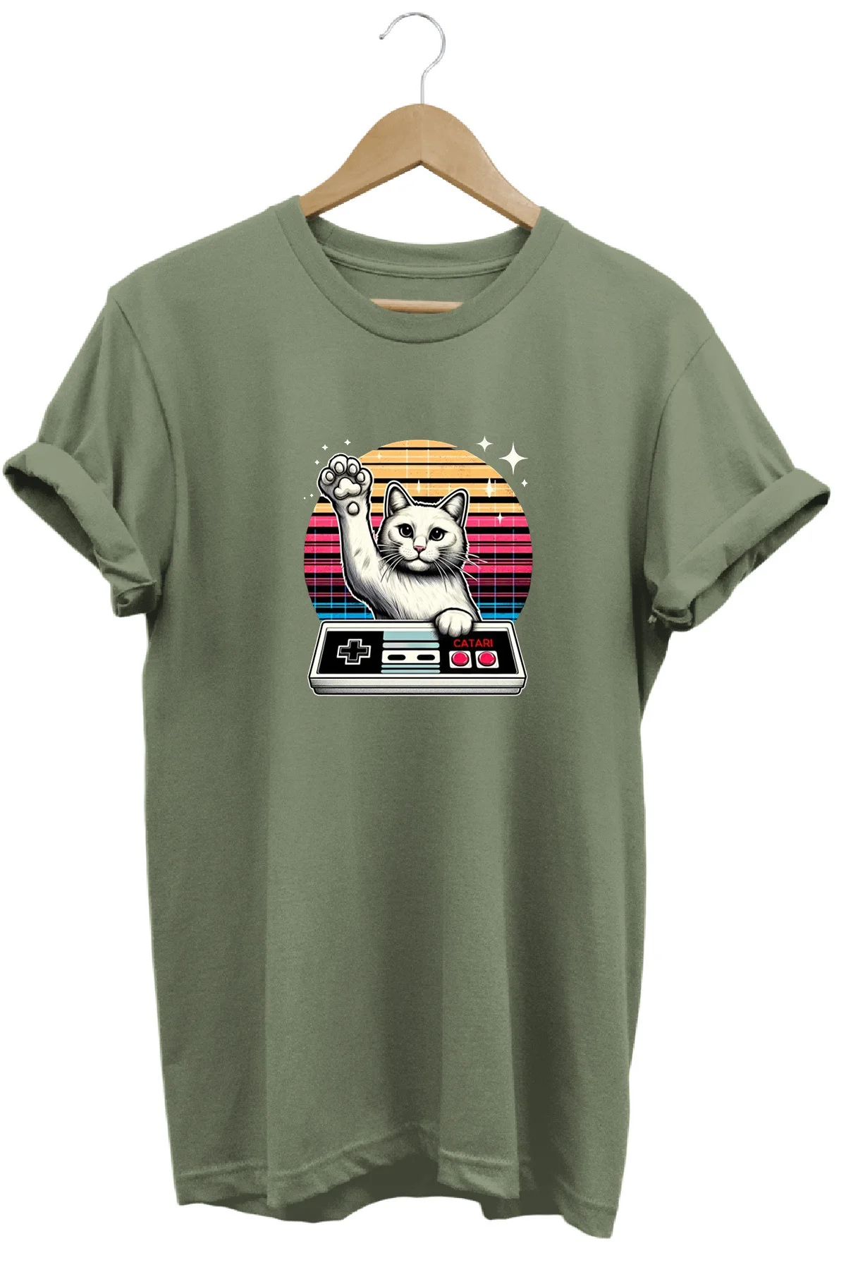 Catari Kedi Baskılı %100 Pamuk Regular Fit Bisiklet Yaka T-shirt Catari Kedi Baskılı %100 Pamuk Regular Fit Bisiklet Yaka T-shirt
