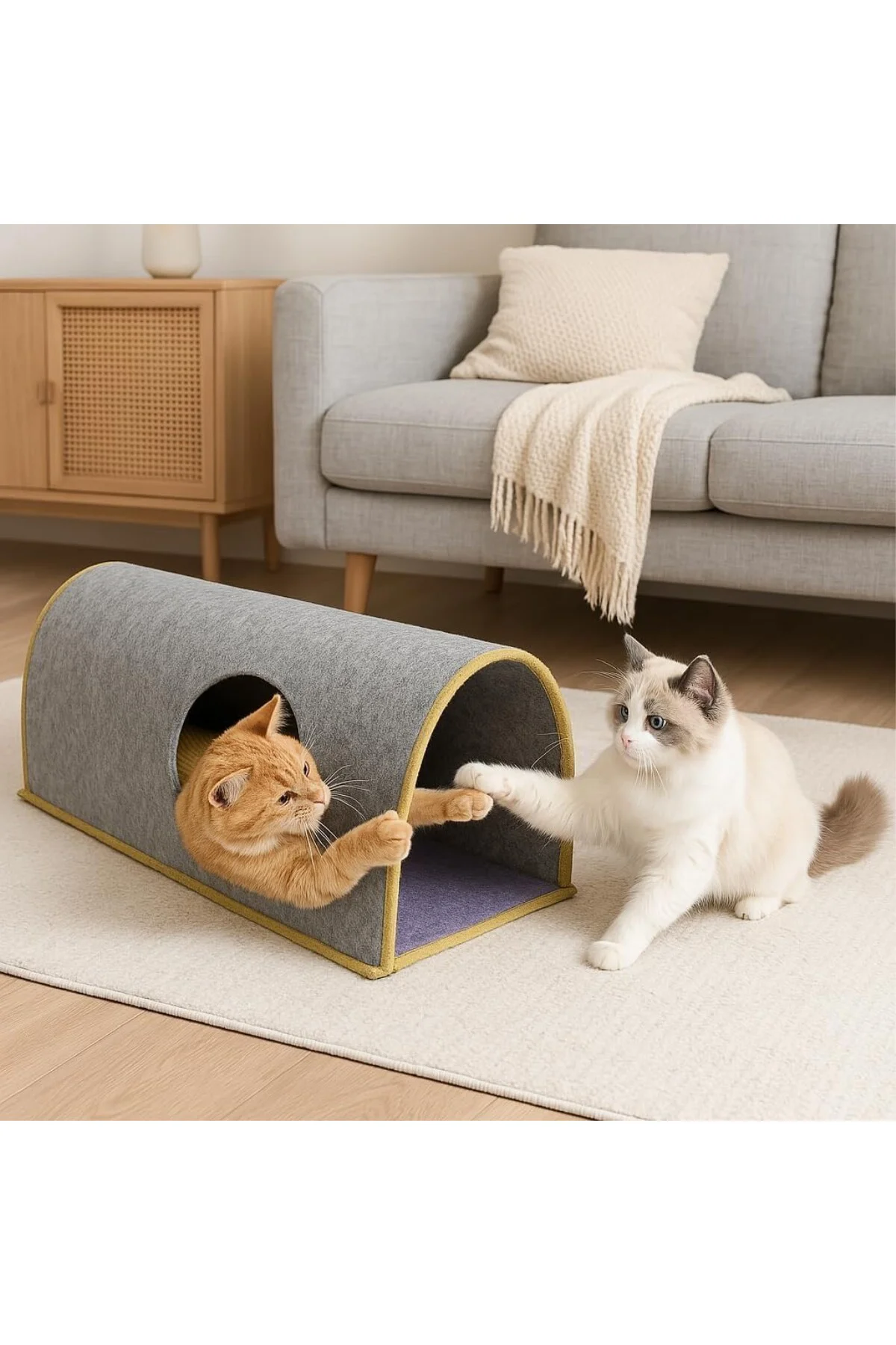 Cathide Kedi Oyun Ve Saklanma Tüneli 100 Cm Büyük Boy cathide