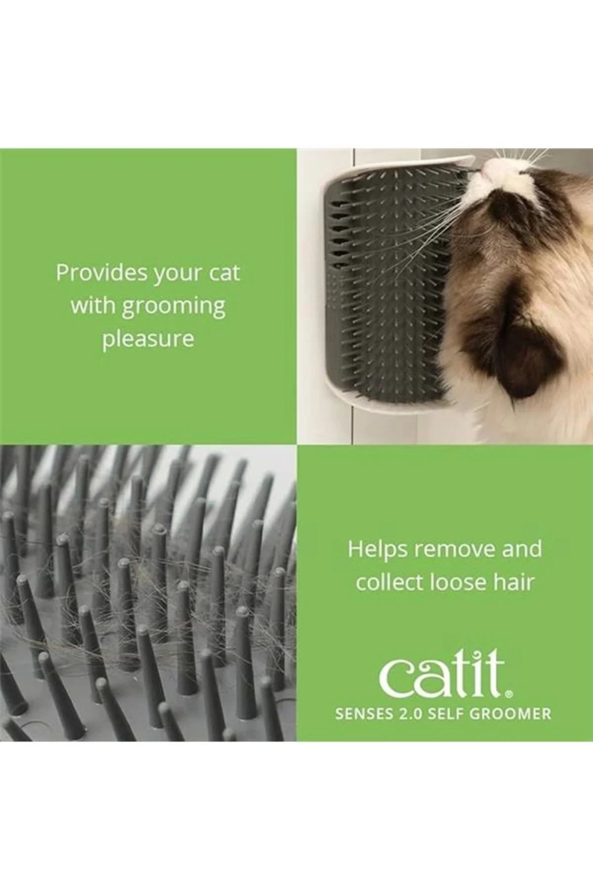 Catit 2.0 Kişisel Bakım Seti, kediler için masaj köşesi, gri, 1 a