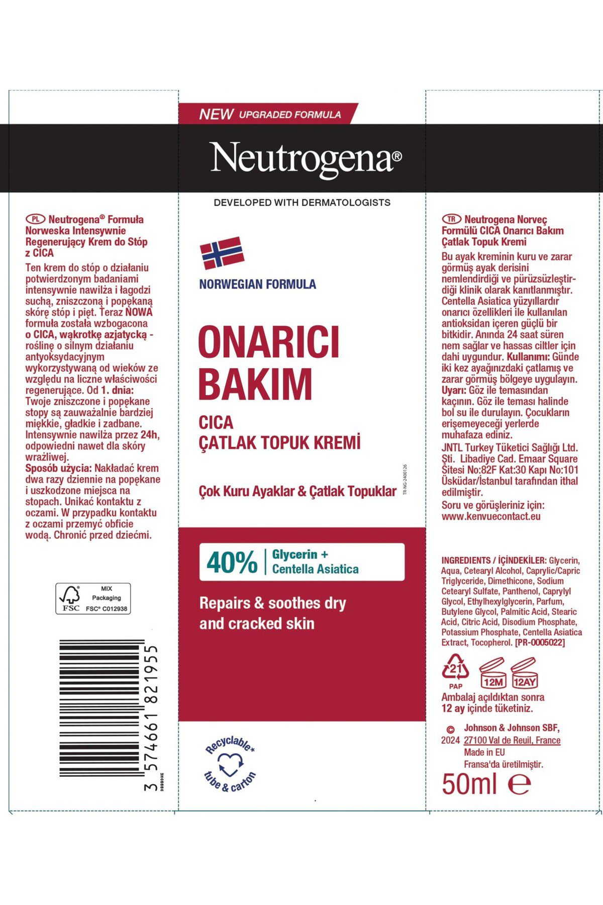 Çatlak Topuk Ayak Kremi 50 ml X2