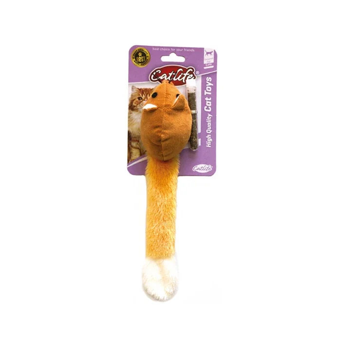 Catnipli Peluş Uzun Kuyruklu Fare Kedi Oyuncağı 26 cm