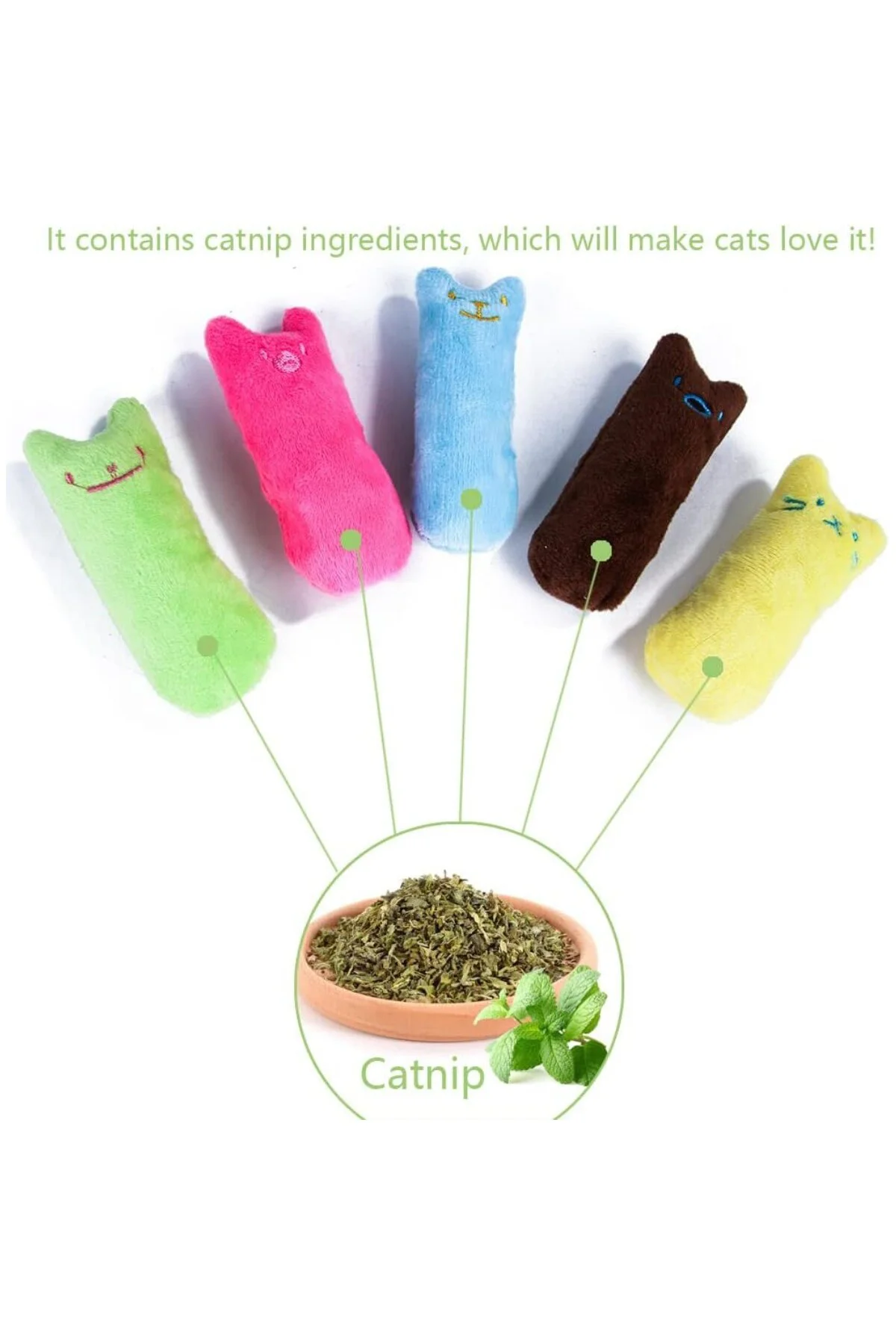 Catnip Kedi Oyuncağı Mavi – Sesli Peluş Kedi Oyuncak, Isırınca Se