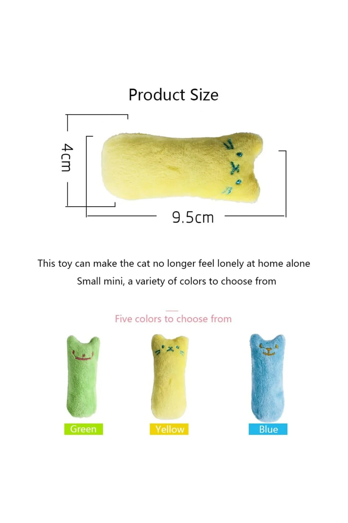 Catnip Kedi Oyuncağı Mavi – Sesli Peluş Kedi Oyuncak, Isırınca Se