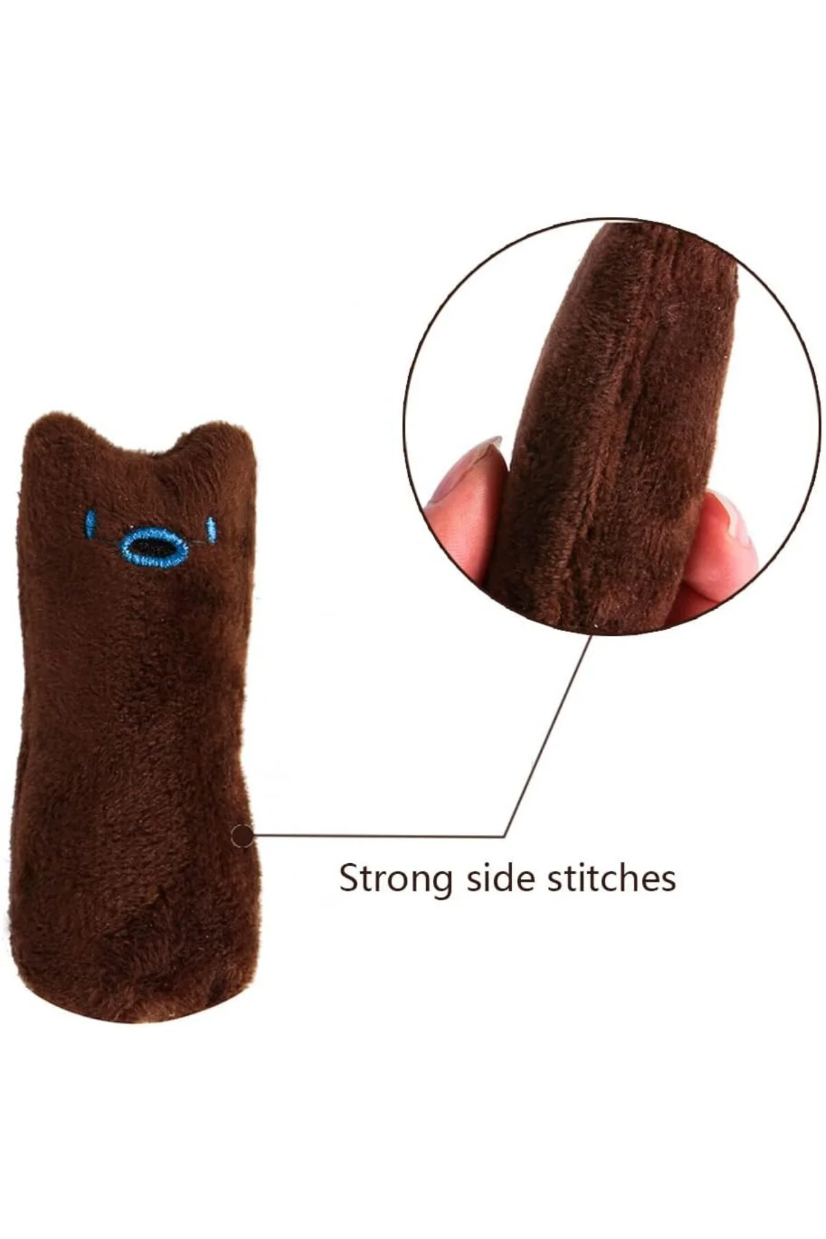 Catnip Kedi Oyuncağı Mavi – Sesli Peluş Kedi Oyuncak, Isırınca Se