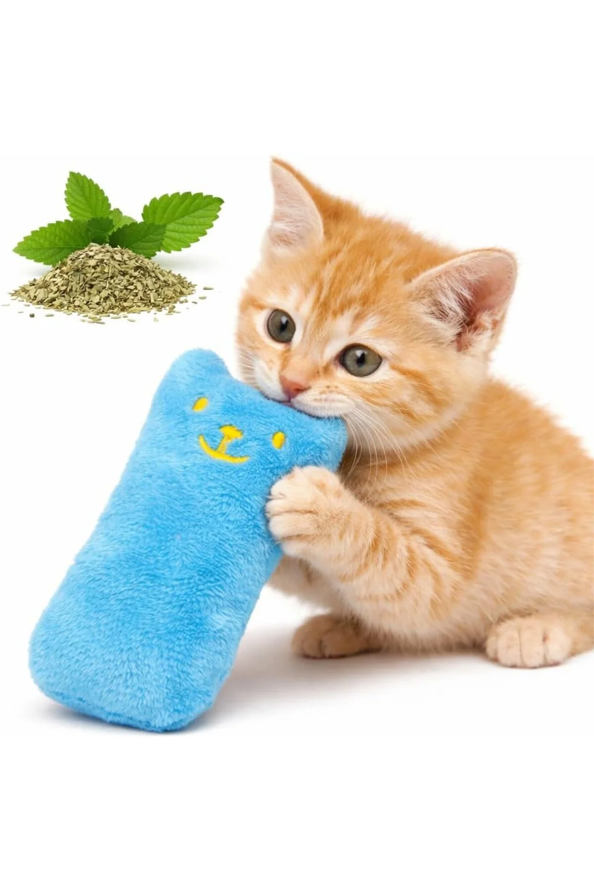 Catnip Kedi Oyuncağı Mavi – Sesli Peluş Kedi Oyuncak, Isırınca Se