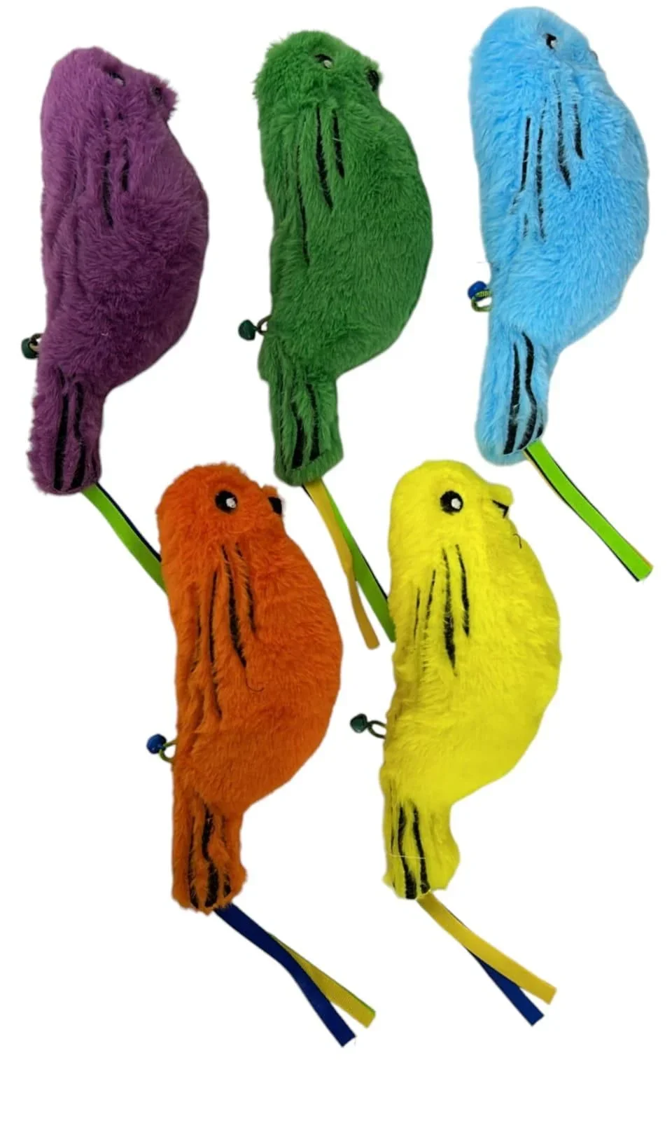 Catnipli Zilli  Peluş Kuş Kedi Köpek  Oyuncağı Çeşitli Renklerde 8 cm x 30 cm