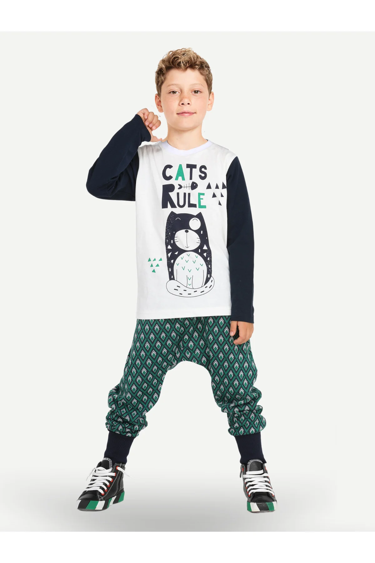 Cats Rule Erkek Çocuk Pantolon + T-shirt Takım
