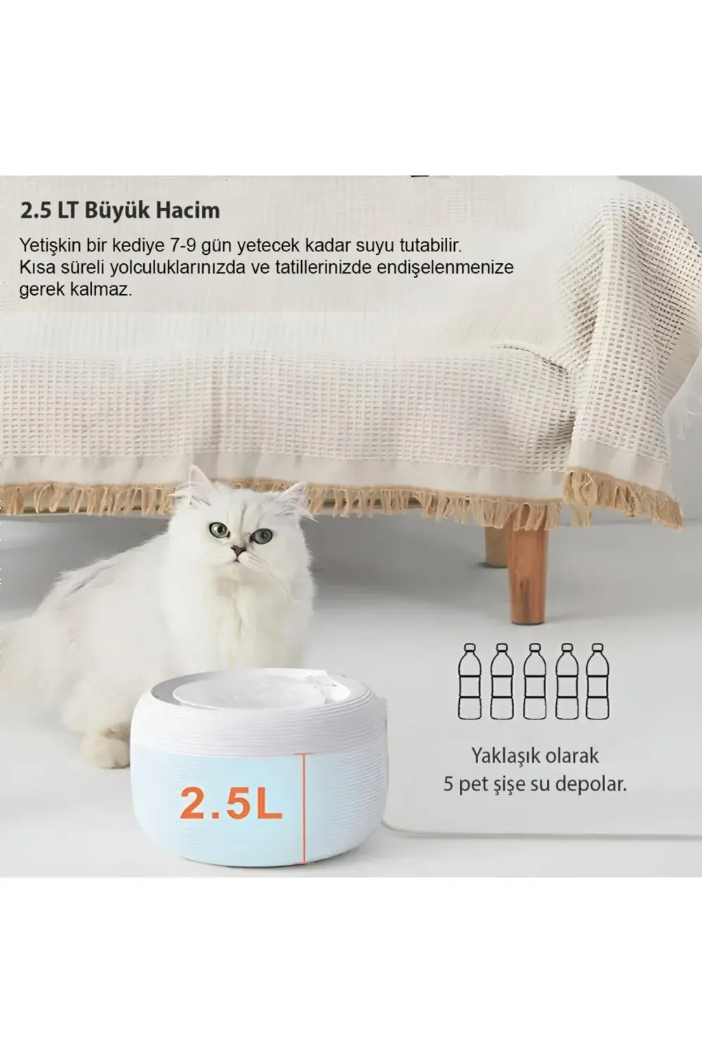 Cattie Arıtmalı Su Pınarı Akıllı Model 2.5 Lt - Seramik Filtreli