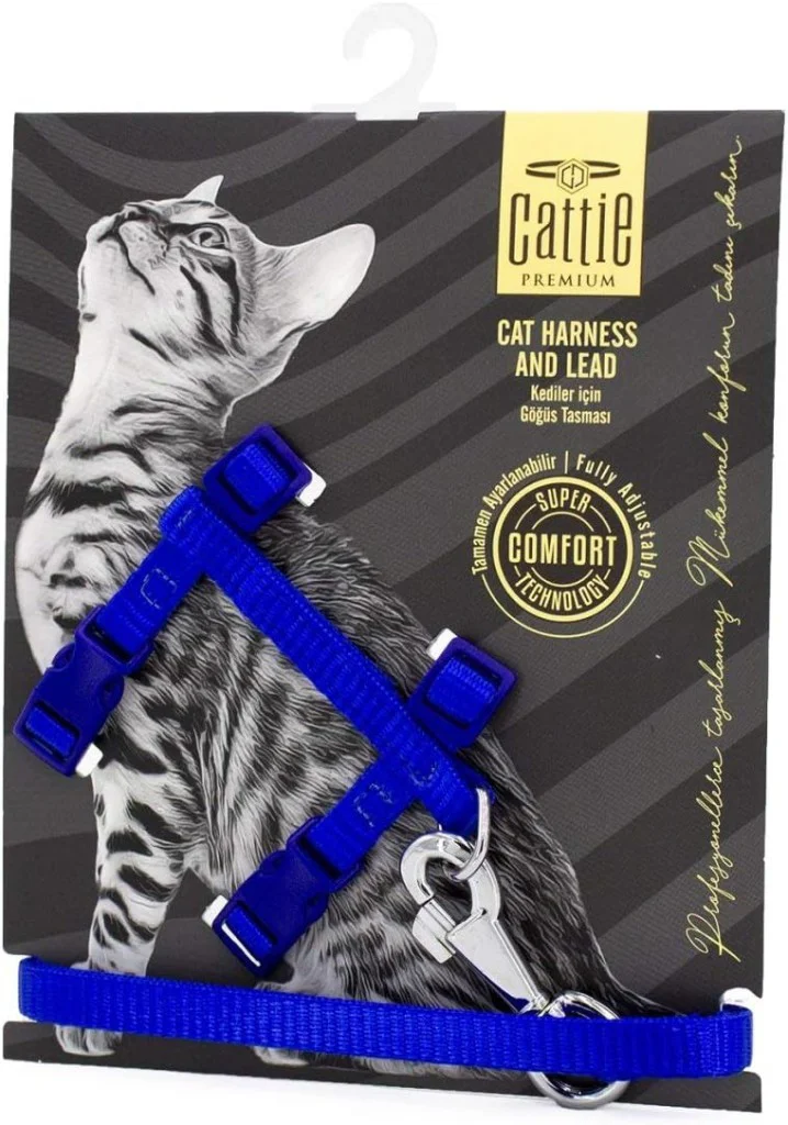 Cattie Dokumadan El Yapımı Kedi Göğüs & Gezdirme Takımı 1x25-40cm
