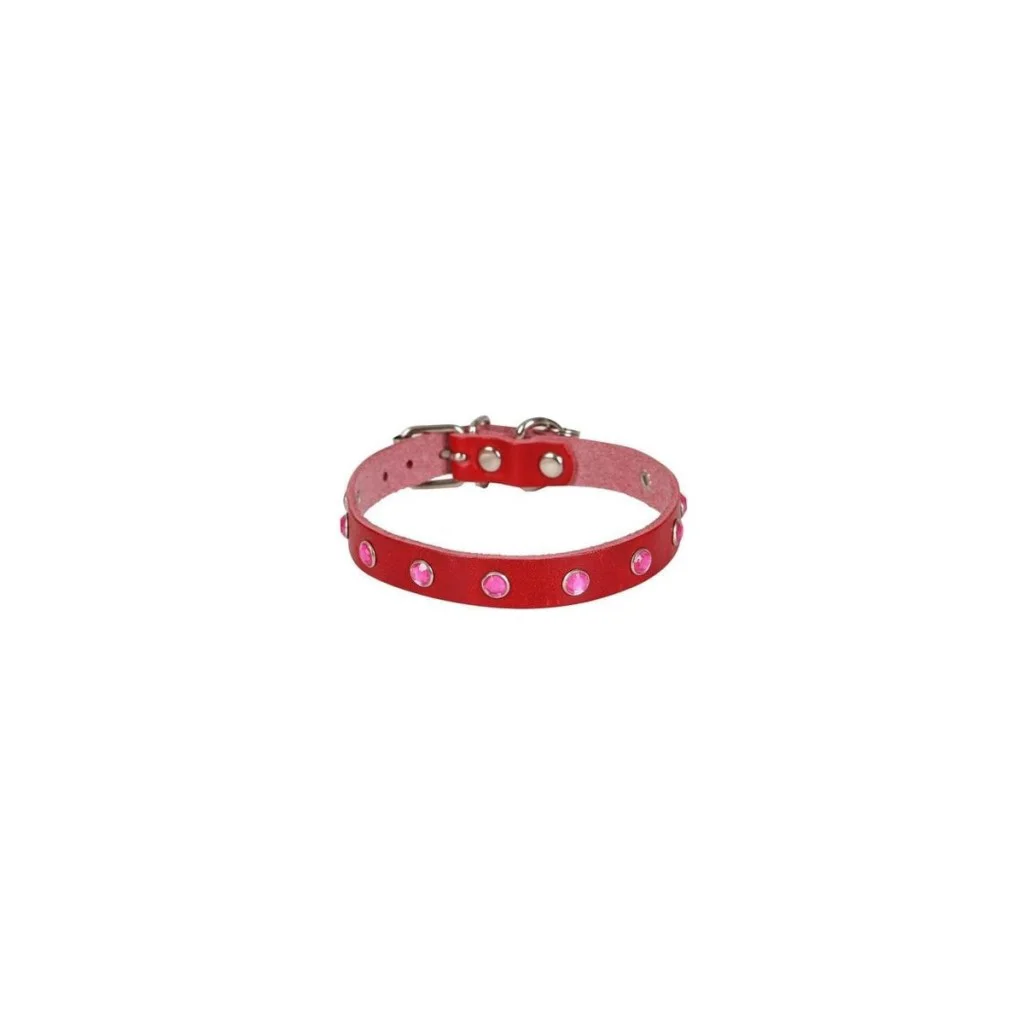 Cattie Gerçek Deriden El Yapımı Taşlı Kedi Boyun Tasması 1,2x25-2