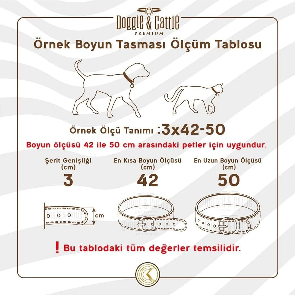 Cattie Gerçek Deriden El Yapımı Reflektörlü Kedi Boyun Tasması 1,