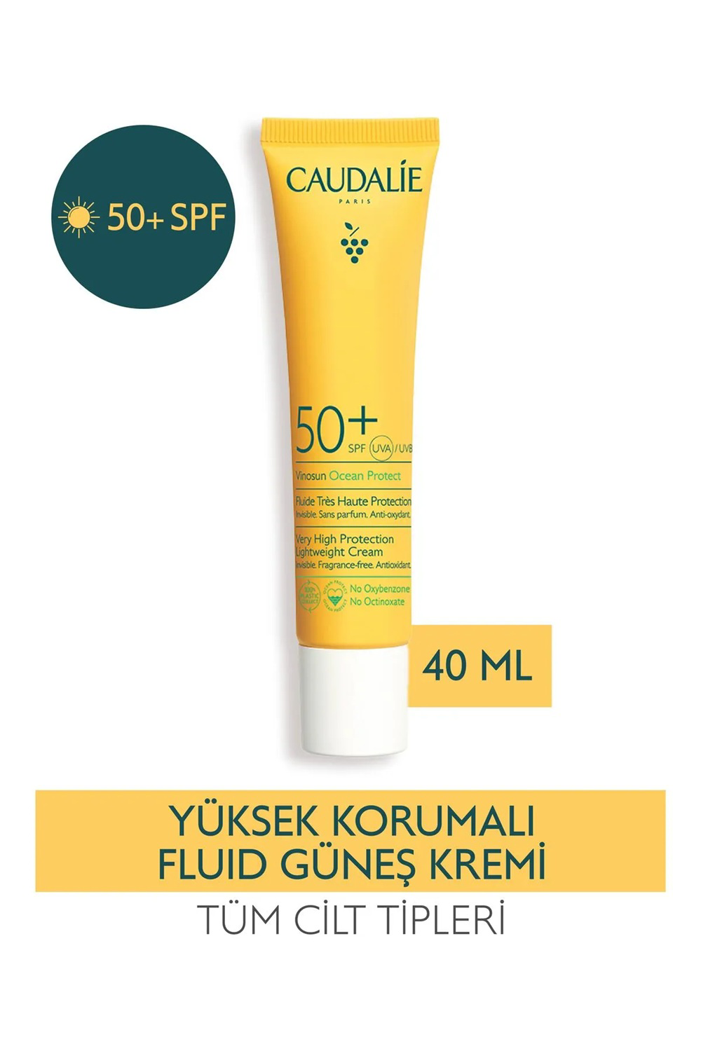 Caudalie Vinosun Yüksek Koruma Sağlayan Fluid Krem SPF50+ 40 ml