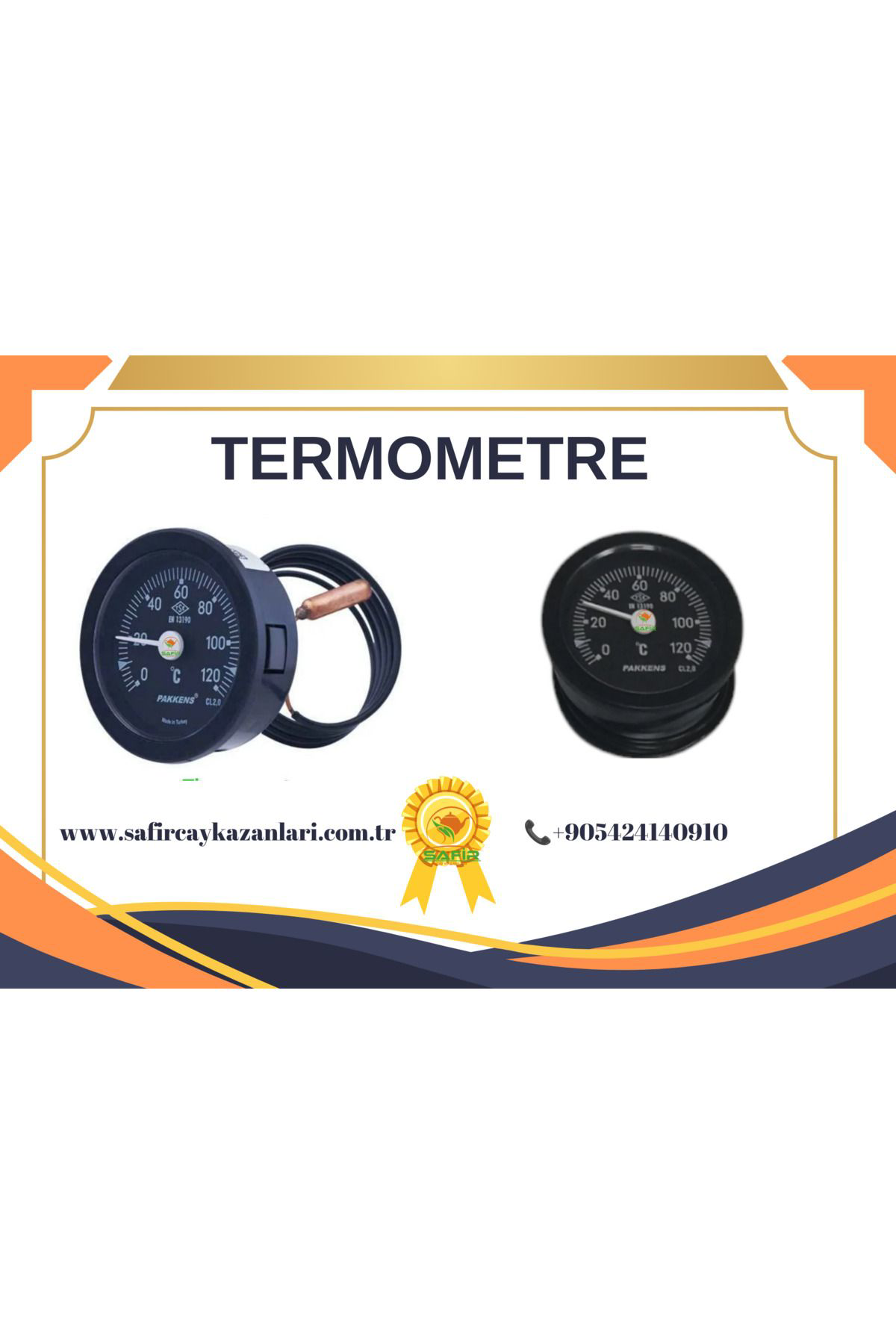 Çay Kazanı Isı Göstergesi Termometre Çay Ocağı Termometresi safir