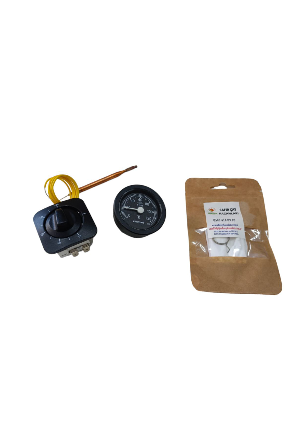 Çay Kazanı Termostatı Çay Ocağı termometresi komple set +1 Paket 