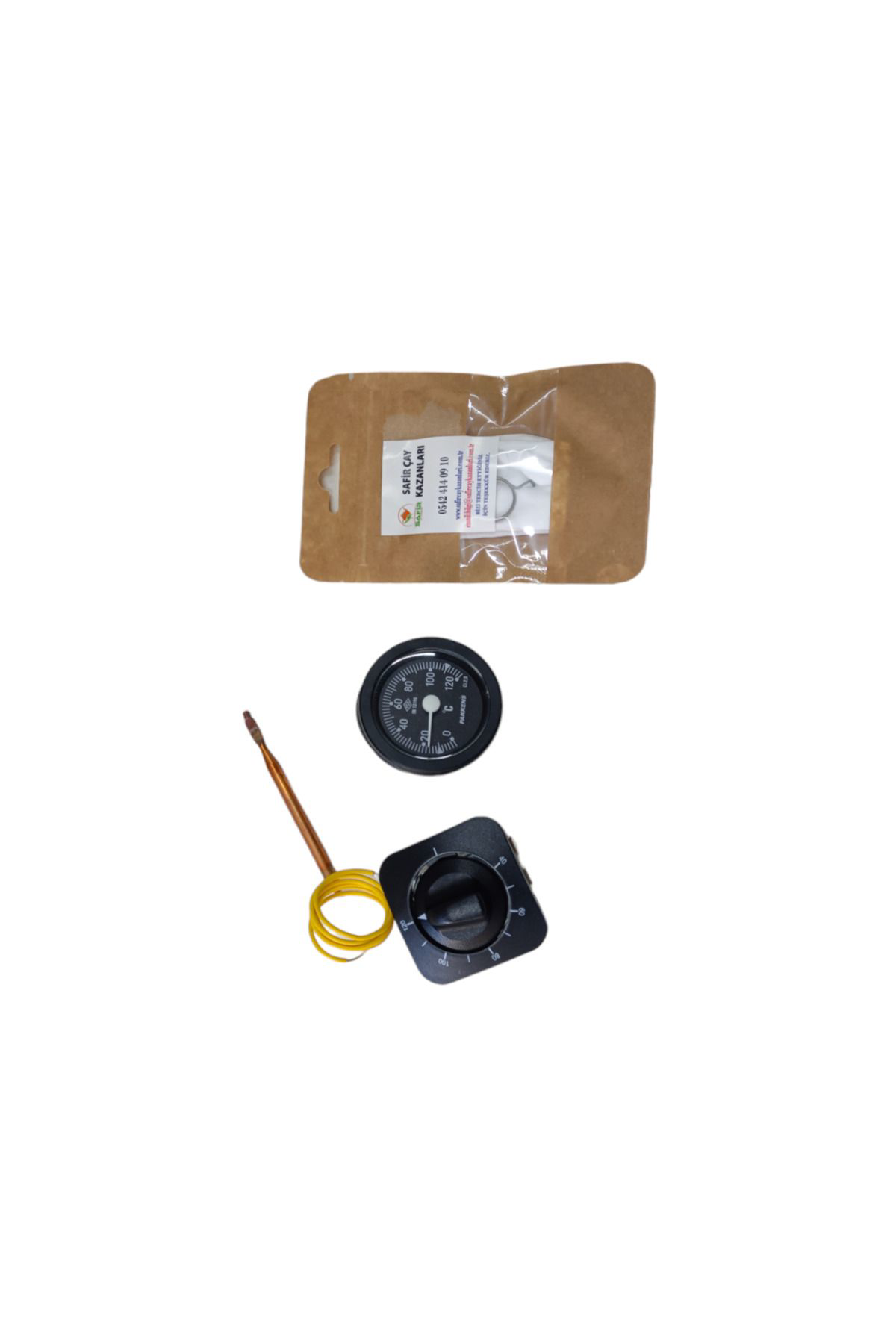 Çay Kazanı Termostatı Çay Ocağı termometresi komple set +1 Paket 