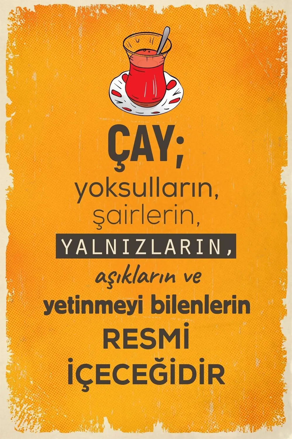 Çay Resmi Içeceğimiz Ahşap Poster