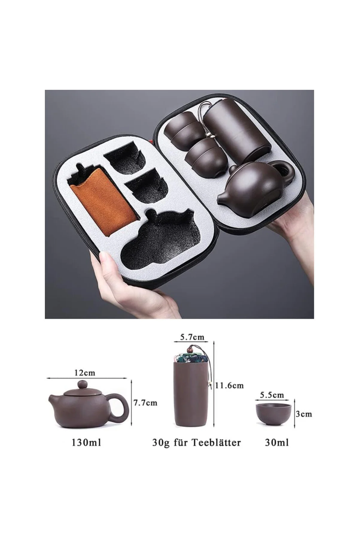 Çay seti, 7 parça, Çin seramiği, küçük çay servisi, 130 ml çaydan