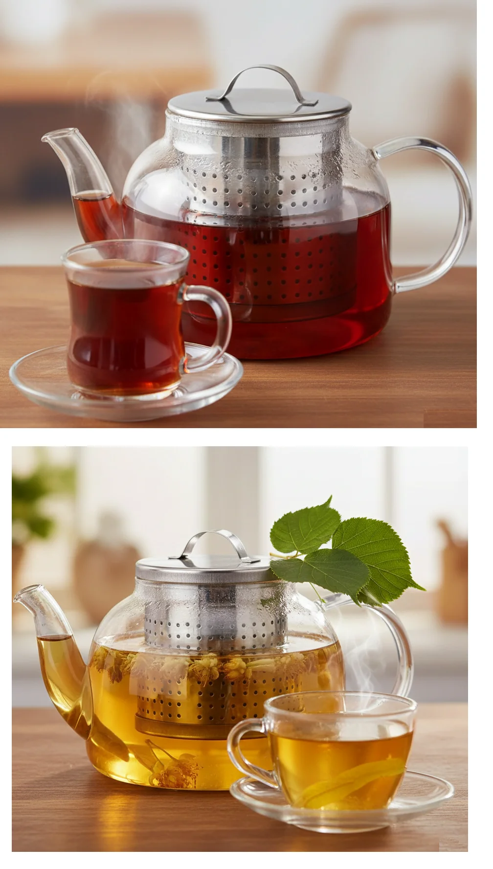 Çay Süzgeci Büyük Boy Paslanmaz Çelik Demlik İçi Çay Süzgeci Geniş Hacimli ve Dalı