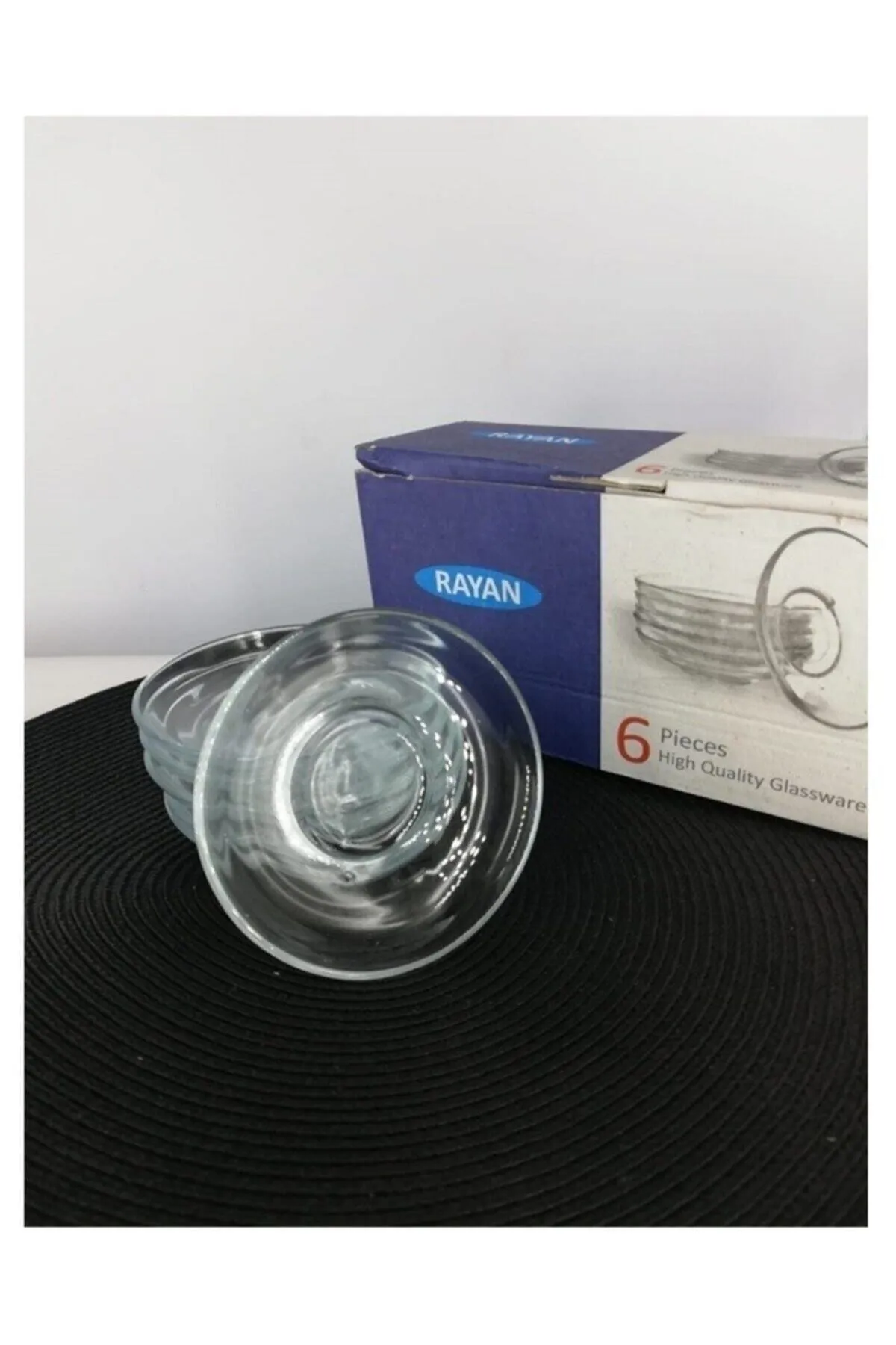 Çay Tabağı 6'lı Underline Cam RYG3009