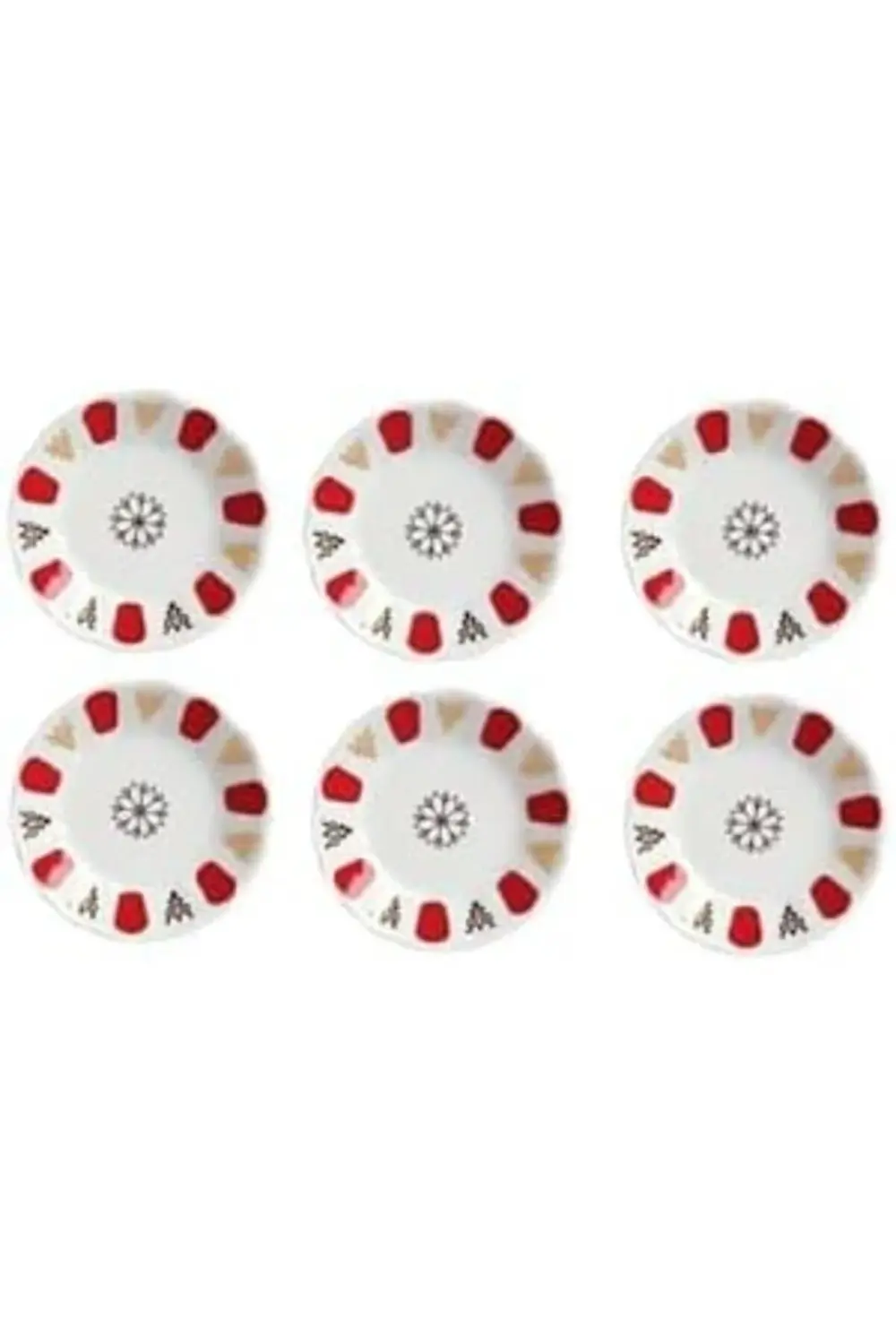 Çay Tabağı Otantik Kırmızı Klasik 6'lı 869pkrmz127912-6p 395519