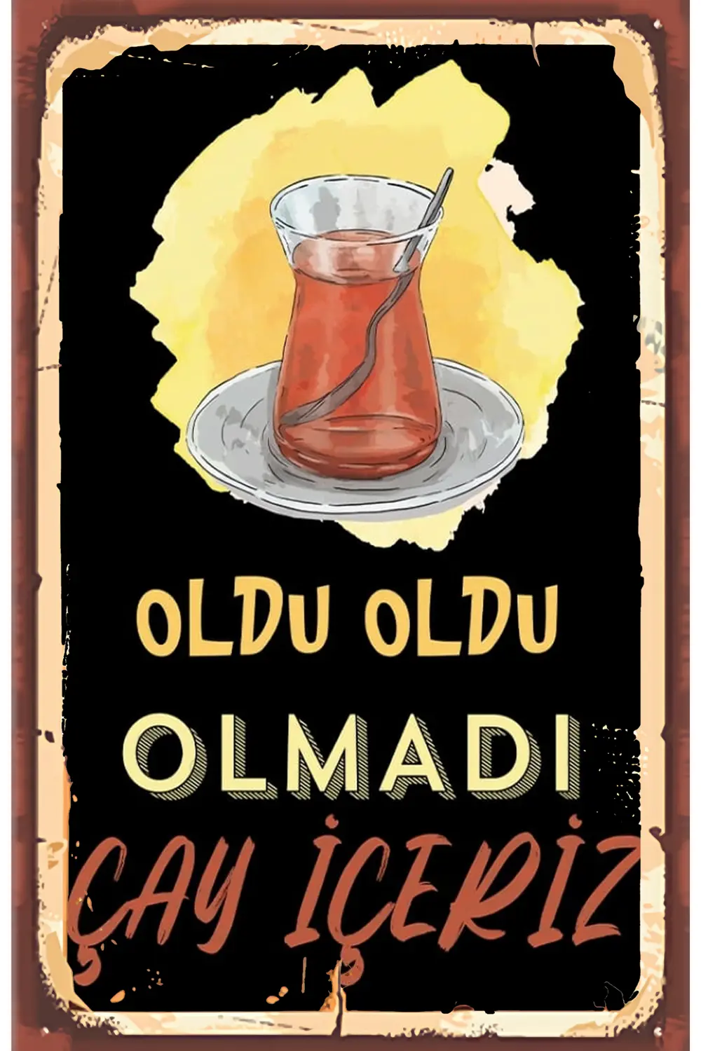 Çay ve Kahve Tasarımlı Ahşap Poster Çay ve Kahve Tasarımlı Ahşap Poster