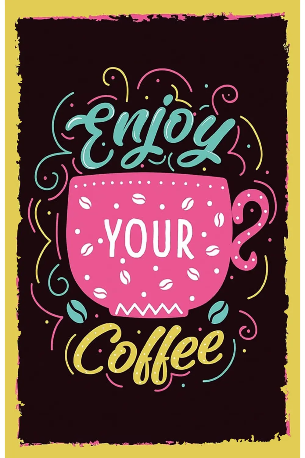 Çay ve Kahve Tasarımlı Ahşap Poster