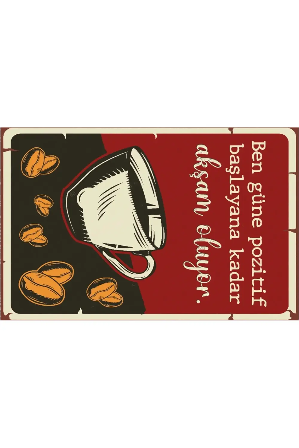 Çay ve Kahve Tasarımlı Ahşap Poster