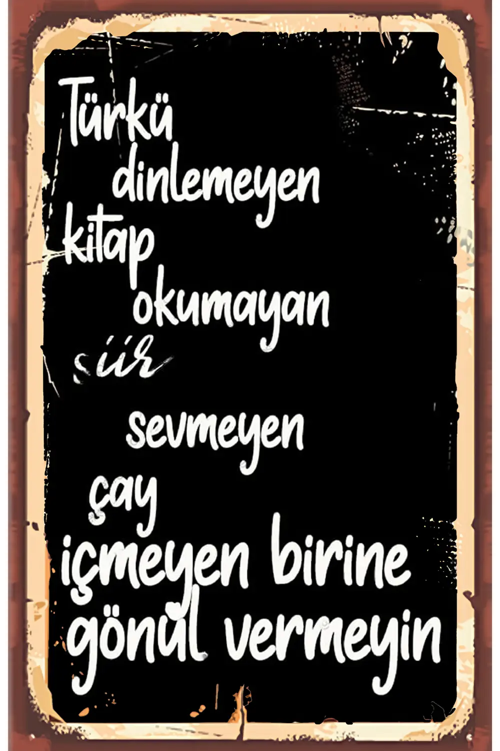 Çay ve Kahve Tasarımlı Ahşap Poster