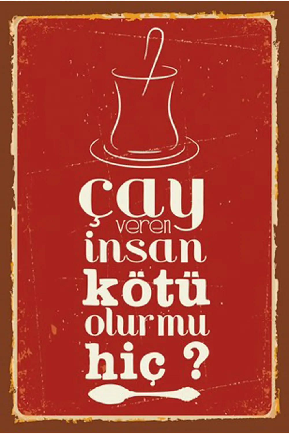 Çay ve Kahve Tasarımlı Ahşap Poster