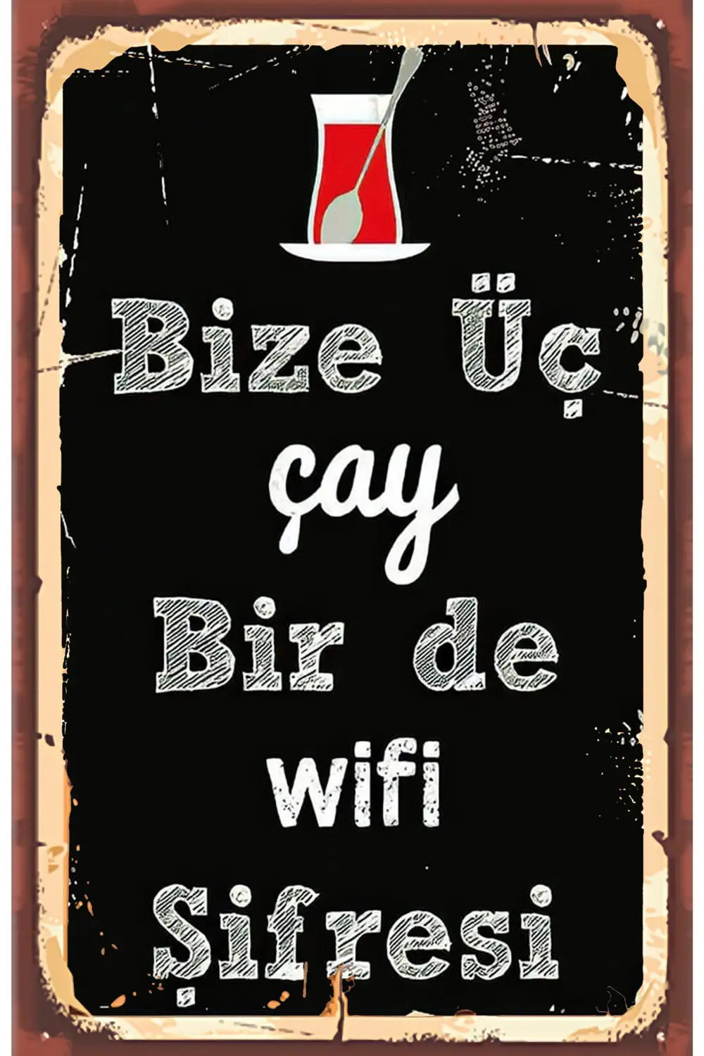 Çay Ve Kahve Temalı Retro Ahşap Poster Çay Ve Kahve Temalı Retro Ahşap Poster