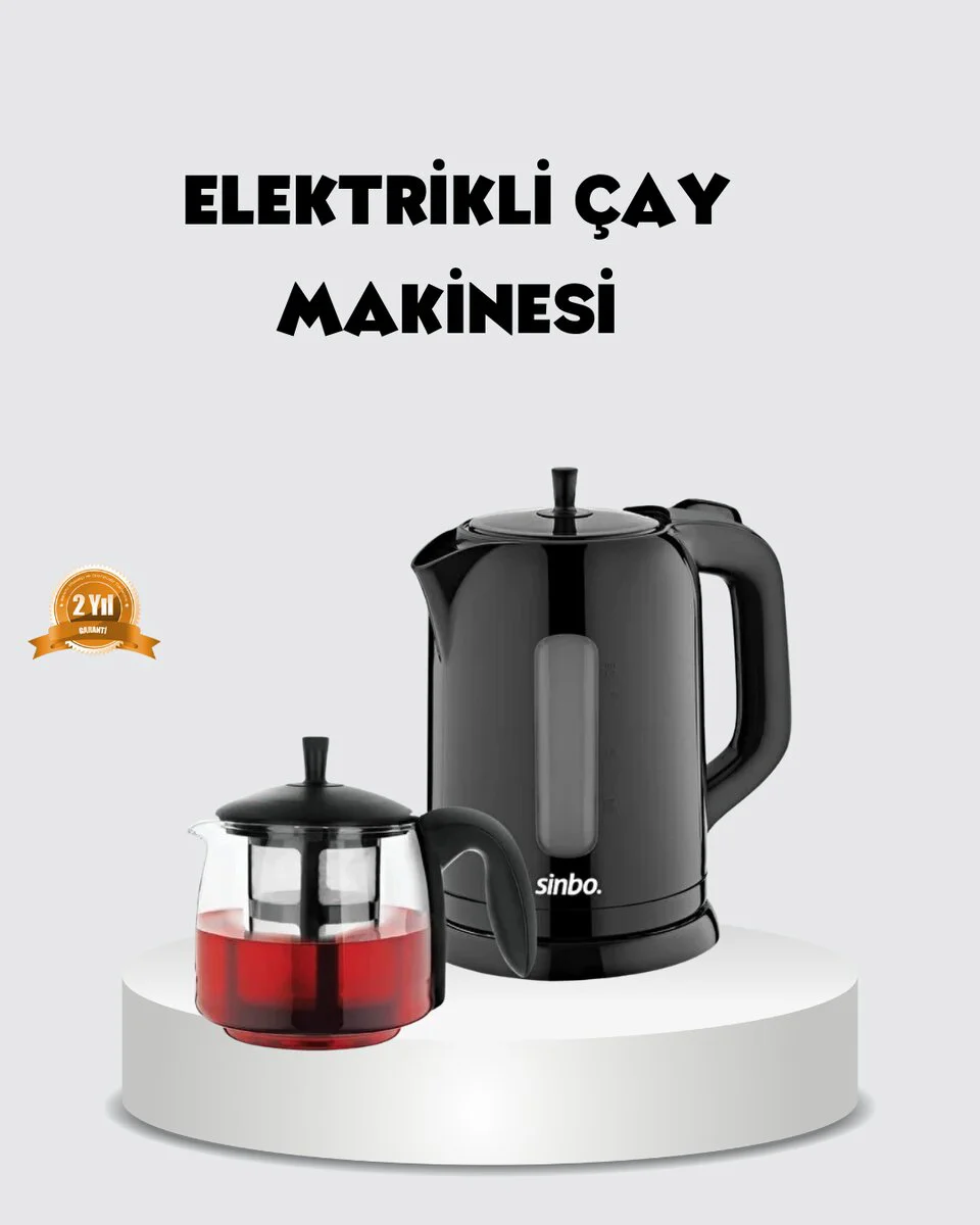 Çaycı Cam Demlikli 1800W Güçlü ve Sıcak Tutmalı Elektrikli Çay Ma