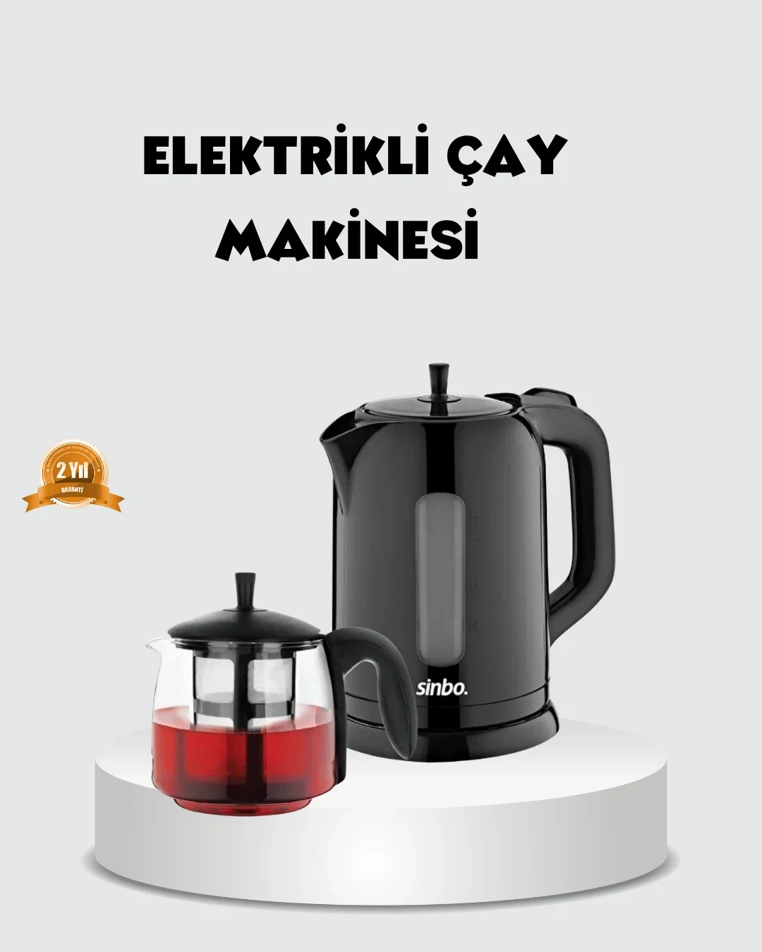 Çaycı Cam Demlikli 1800W Güçlü ve Sıcak Tutmalı Elektrikli Çay Ma