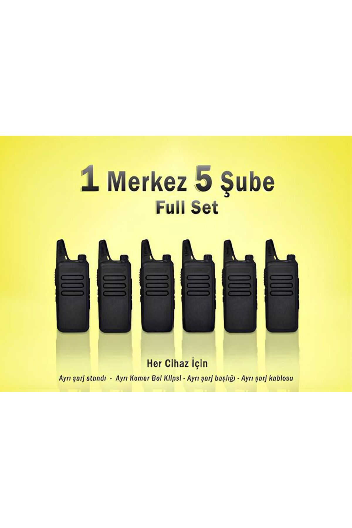 Çaycı Telsizi 1 Merkez 5 Şube Kulaklık Hediyeli Full Set