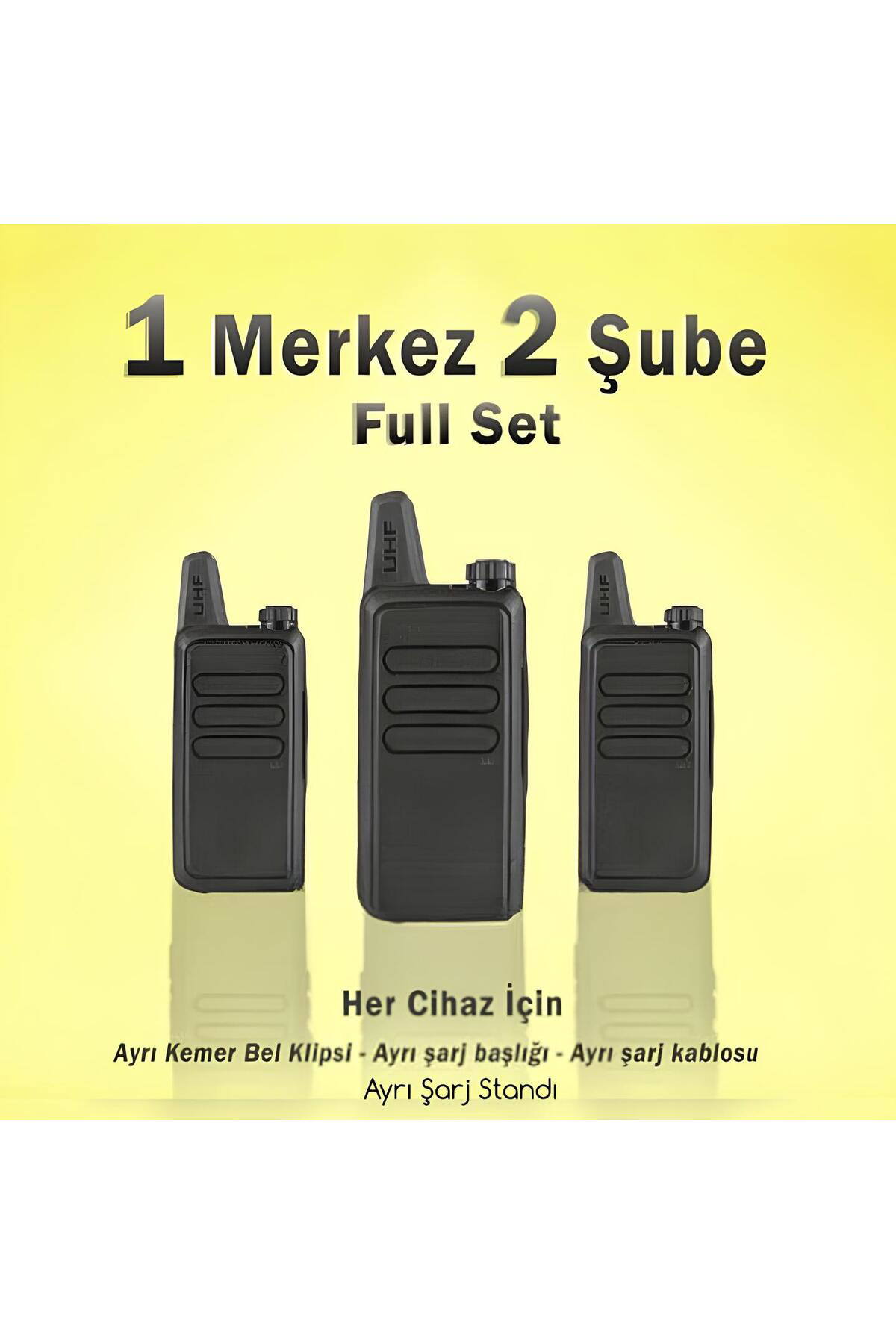Çaycı Telsizi 1 Merkez 2 Şube Kulaklık Hediyeli Full Set