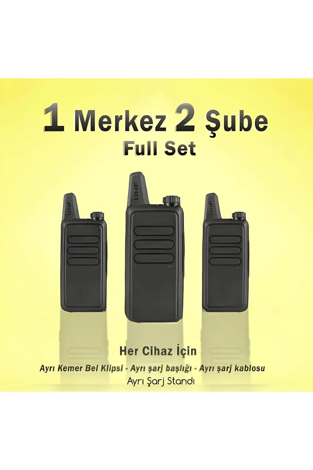Çaycı Telsizi 1 Merkez 2 Şube Kulaklık Hediyeli Full Set