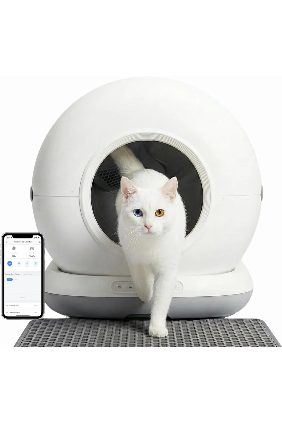 CB001 Akıllı Otomatik Kedi Tuvaleti, APP ile Uzaktan Kontrol, 75l