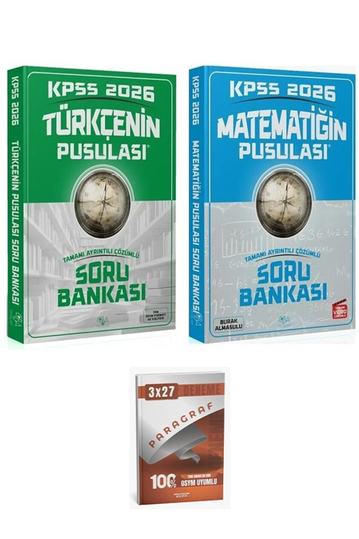 CBA + Anla Kazan 2026 KPSS Türkçe + Matematik Pusulası Soru Bankası 2 li Set CBA Yayınları