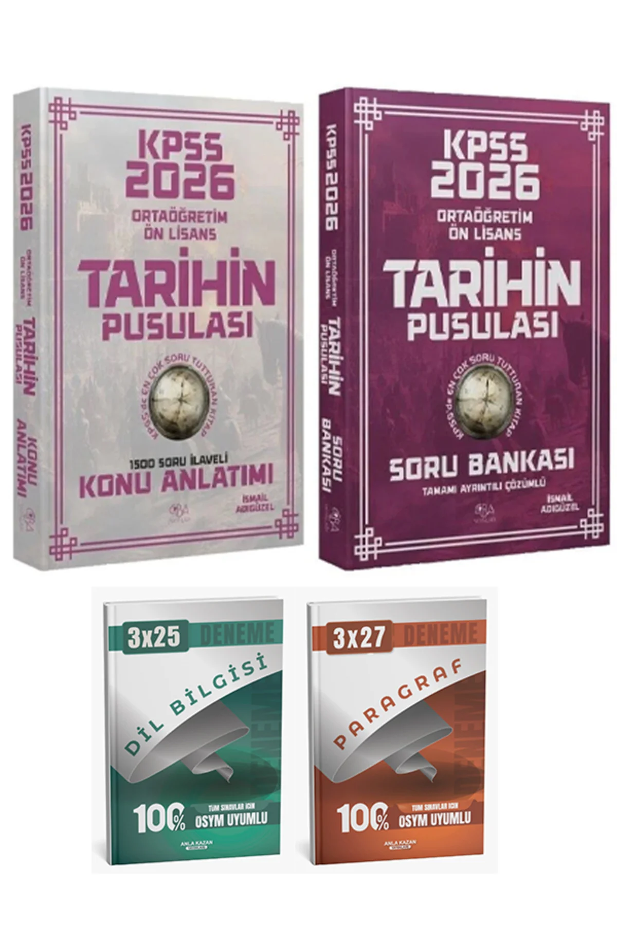 CBA + Anla Kazan 2026 KPSS Lise Ortaöğretim Ön Lisans Tarihin Pusulası Konu + Soru Bankası 4 lü Set