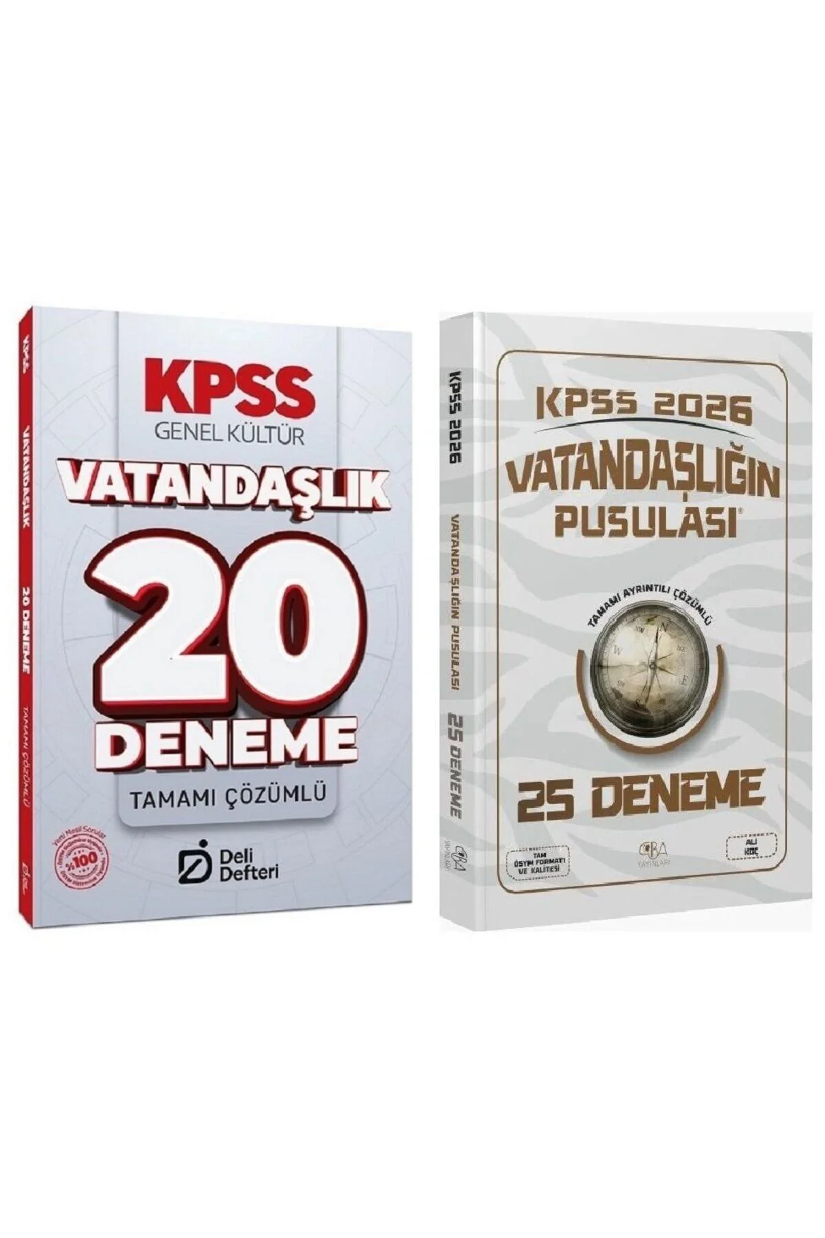 CBA + Deli Defteri 2026 KPSS Vatandaşlık Vatandaşlığın Pusulası 25+20 Deneme 2 li Set - Ali Koç CBA