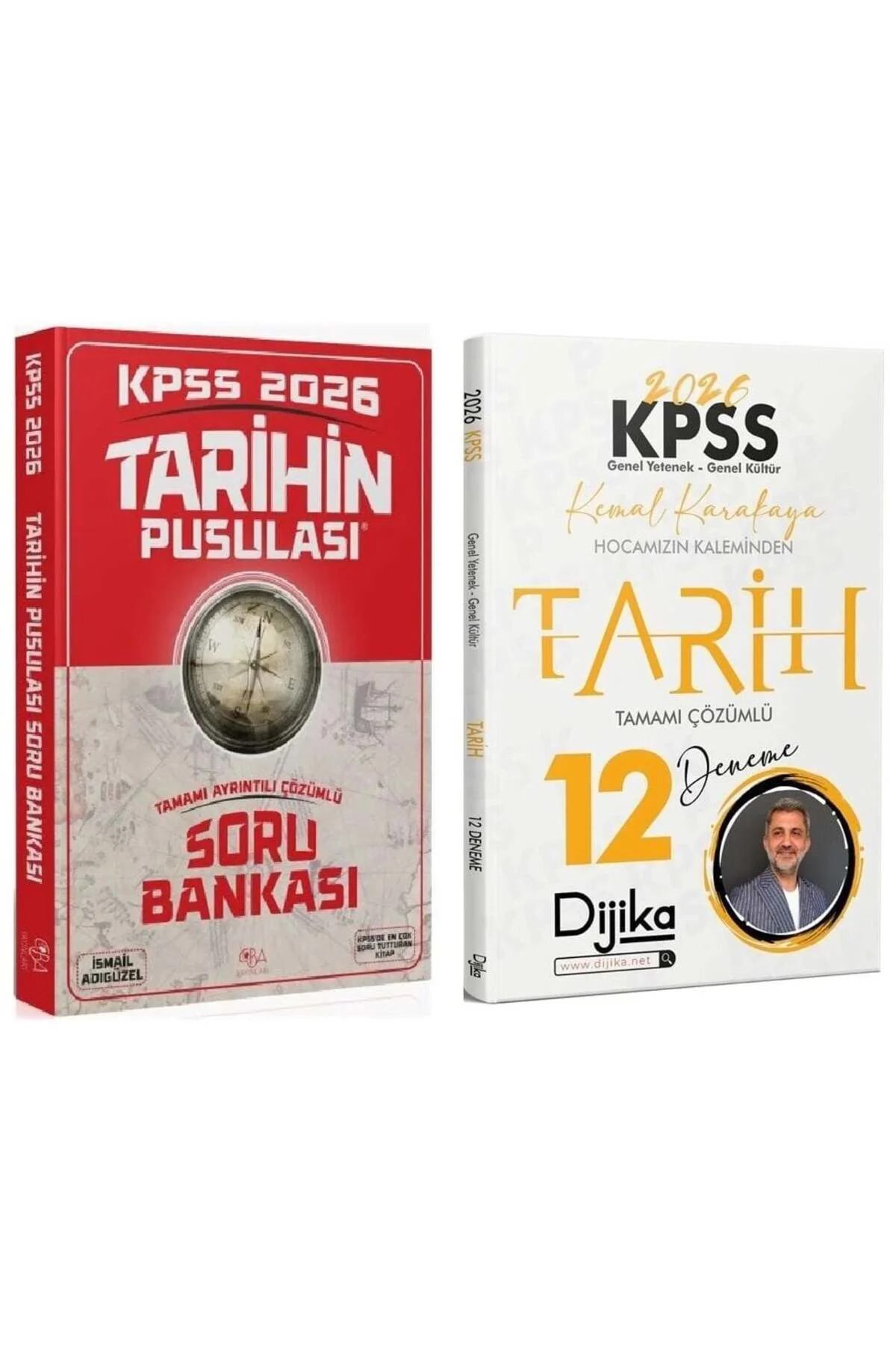 CBA + Dijika 2026 KPSS Tarihin Pusulası Soru Bankası + 12 Deneme 2 li Set - İsmail Adıgüzel, Kemal K